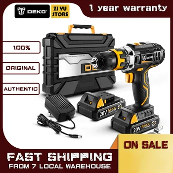

DEKO GCD20DU2Y 20Volt Max Electric Screwdriver Cordless Drill Mini Wireless Power Driver DC Lithium-Ion Battery 1/2-Inch 2-Speed