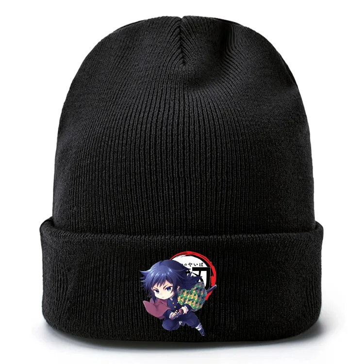 Demon Slayer Kimetsu No Yaiba Kamado Tanjirou Nezuko Giyuu Zenitsu вязаная шапка бини Skullies Wam зимний аксессуар для косплея