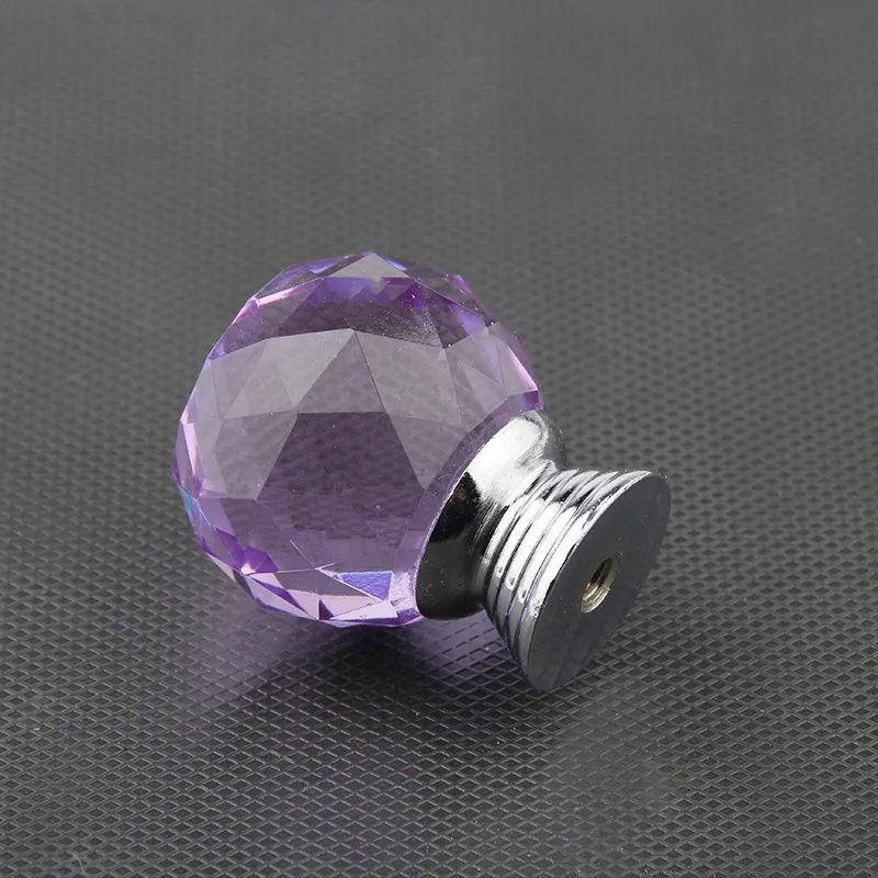 Производители оптом Кристальные ручки для шкафов ящик с ручками ручка цинковый сплав ручка шкафчика 30 мм фиолетовый