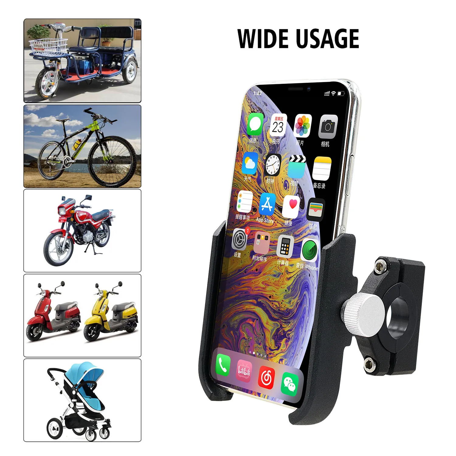 Алюминиевый Сплав мотоцикл руль велосипед мобильный сотовый телефон держатель Поддержка велосипеда силиконовый телефон подставка для смартфона gps