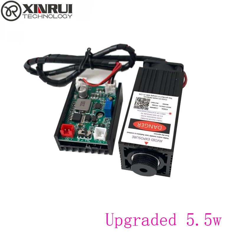 upgraded 5.5w laser module 445NM focusing blue cnc engraving and cutting TTL 5500mw laser tube