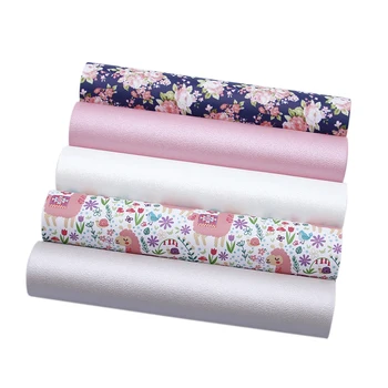 

David accessories 5pcs/set 20*34cm Flower Faux Synthetic Leather Fabric DIY Bow Bag Shoes Crafts Decoration,1Yc7419