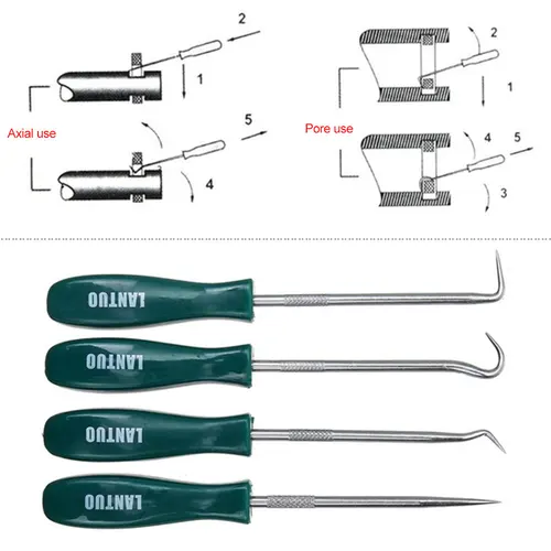 2021 자동차 오일 씰 O-링 씰 개스킷 풀러, 픽 앤 후크 세트, 130 mm 길이, 고품질, 4 개, 핫 세일 4