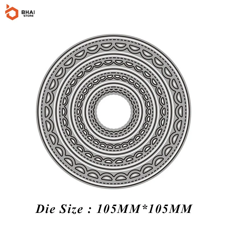

Round Shape Background Frame Metal Cutting Dies for DIY Scrapbooking Album Paper Card Embossing Decor Crafts Die Cuts