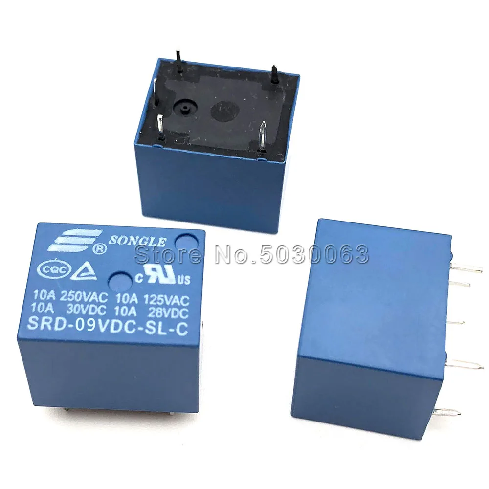 2 шт./лот SRD-09VDC-SL-C 5pin Songle Реле 5-футовое 10А высокотоковое T73-9V 5-контактное