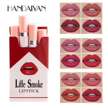 

HANDAIYAN 4Pcs/Set Matte Lipstick Set Waterproof Pigment Cigarette Lipstick Batom Lip Balm With Color Nutritious Makeup cosmetic