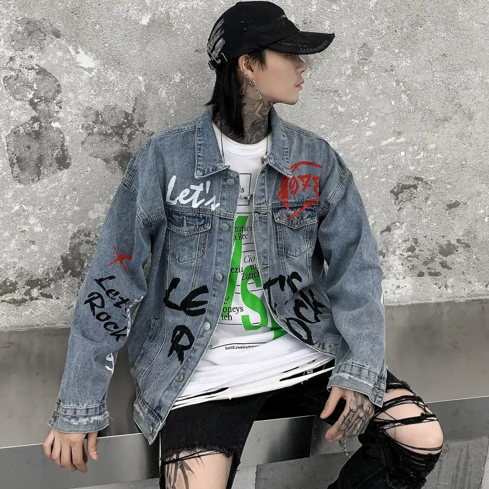 denim jacket hip hop