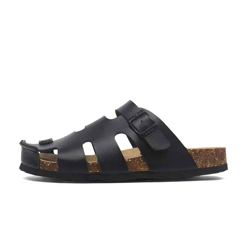 21 Style Summer Buckle Cork Slipper 2020 Casual Men Women Beach Outside Non-slip Closed Toe Slippers Sandals Size 35-45 | Обувь