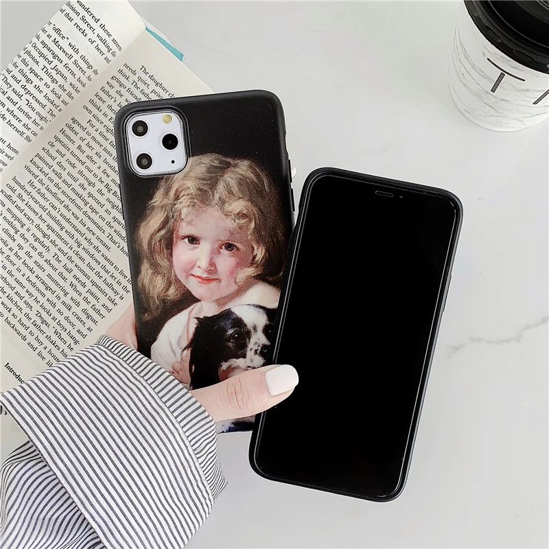 Ретро милый спящий детский телефон чехол для iphone 11PROMAX XS Max чехол для iphone X XR 8 7 6 Plus чехол Матовые чехлы IMD Capa Fundas