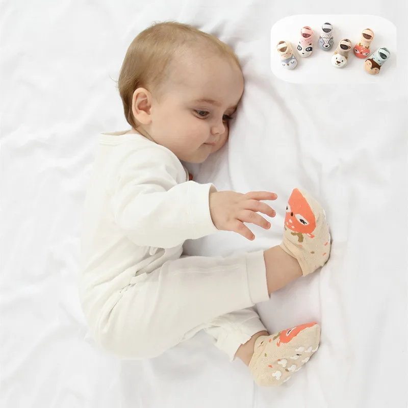 

Cartoon Unisex Cotton Sock Baby Floor Anti-skid Short Infant Boat Socks Baby Toddler Shoes Non-slip Socks Baby First Walker 0-3Y