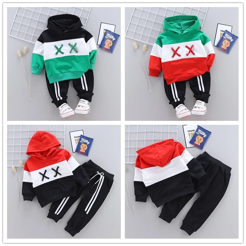 Spring Autumn Children Cotton Clothing Suit Baby Boys Girls Clothes Kids Sport Hoodies Pants 2Pcs/Sets Fahion Toddler Tracksuits