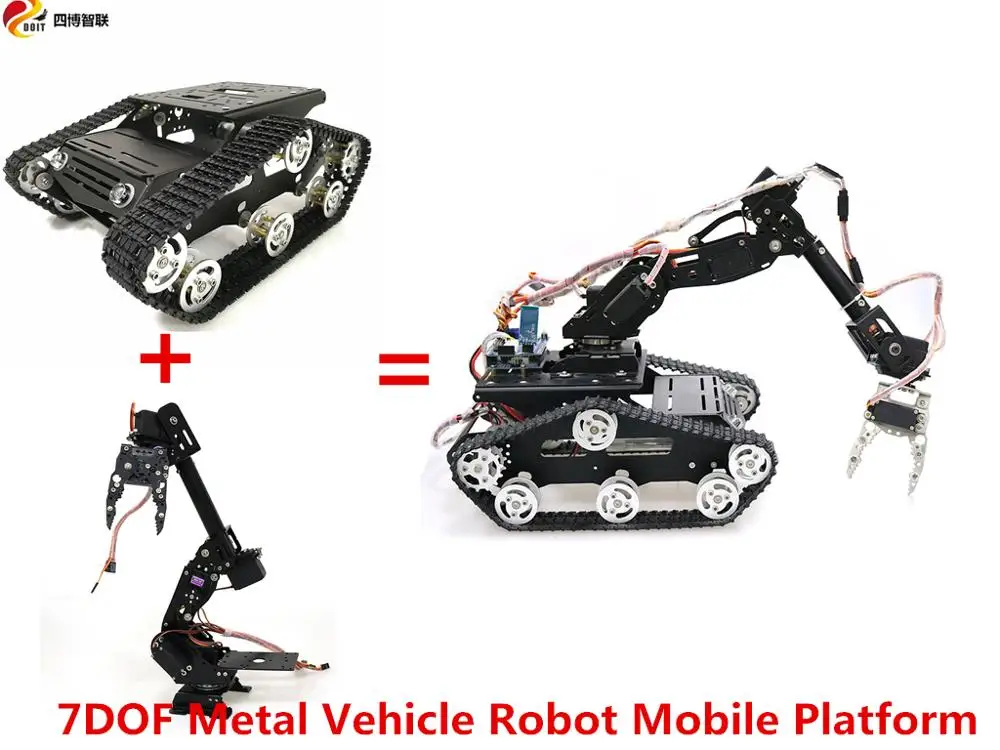 SZDOIT 7DOF металлический автомобиль робот Мобильная платформа 7 оси Роботизированная рука от китайского производителя с вышлите ваш заказ прямо к этому поставщику+ Y100 отслеживаемый танк-шасси набор "сделай сам" для Arduino
