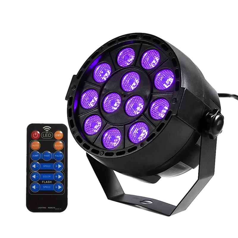 Thrisdar 36 Вт Светодиодный диско-УФ-фиолетовый черный светильник DMX512 Ультрафиолетовый Par лампа УФ для вечерние рождественские бар лампы лазерный сценический точечный светильник