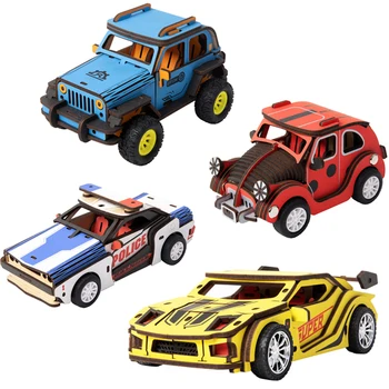 

Robotime Kids Car Toys Friction Vehicles Model Building Kits Assembly Wooden Toys For Children