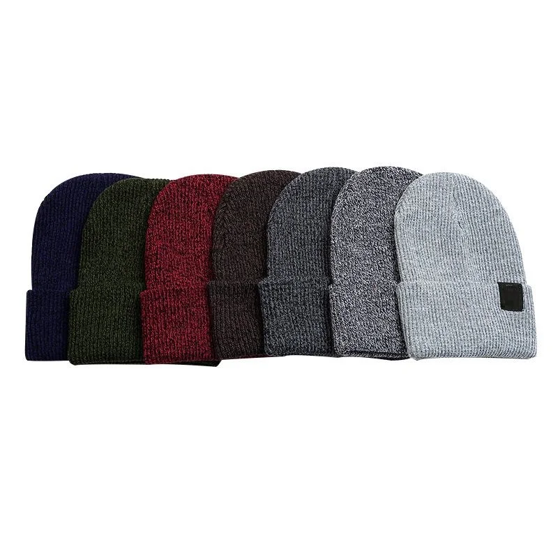 Winter Comfortable Loose Cap Solid Color Outdoor Bonnet Skiing Hat Fashion Wool Knitted Hats For Men Women Clothing Accessories