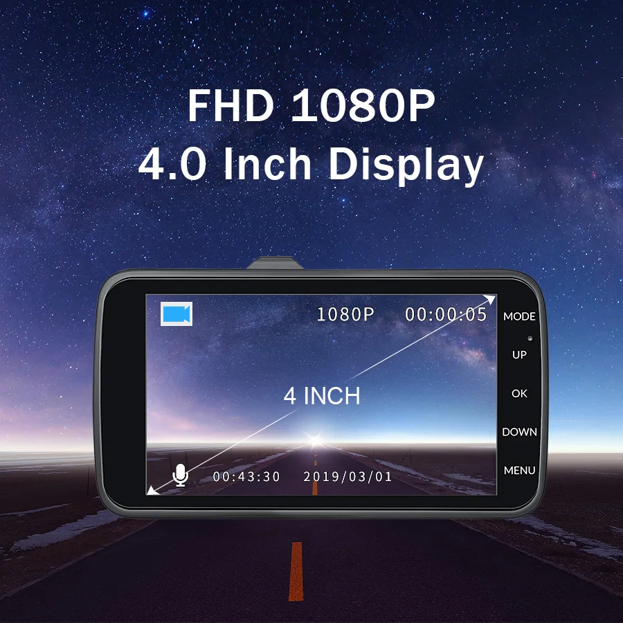 E ACE Видеорегистраторы для автомобилей 4 0 Inch Mini Dashcam Full HD 1080P Dash Камера видео