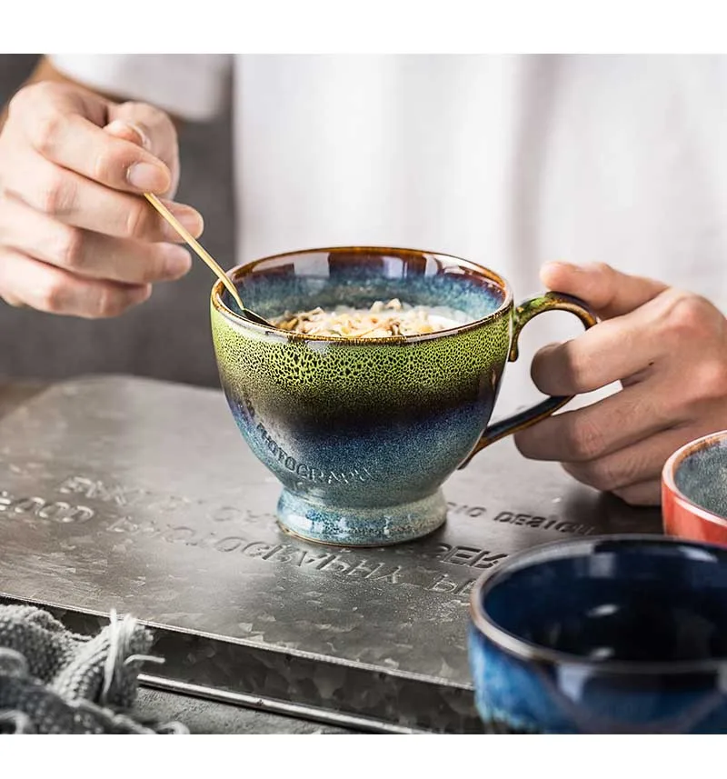 Vintage Aesthetic Mug Coffee Cups Ceramic High Quality Home Modern Art  Kawaii Mugs Breakfast Creativity Canecas Mug Cute Cup - AliExpress