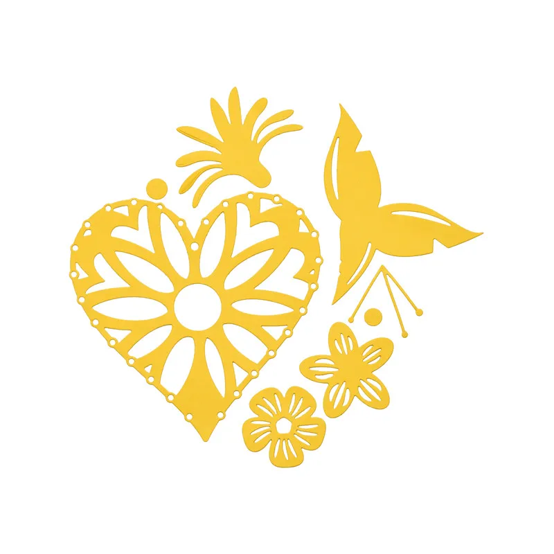 

YaMinSanNiO Flower With Heart Metal Cutting Dies New 2019 for Card Making Scrapbooking Embossing Cuts Stencil Decor Craft Dies