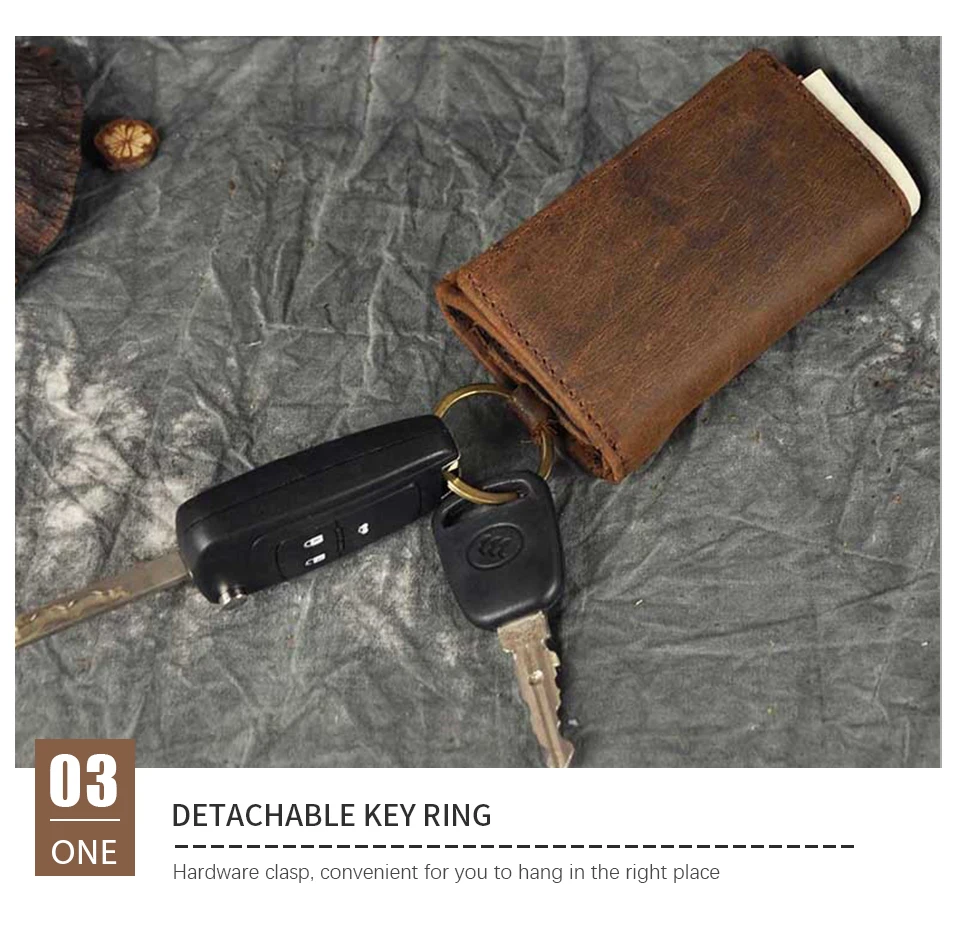 Original Leather Men Fashion Multifunction Coin Wallet Car Remote Case Key Ring Case Holder Chain Designer Key Package Bag 230-L