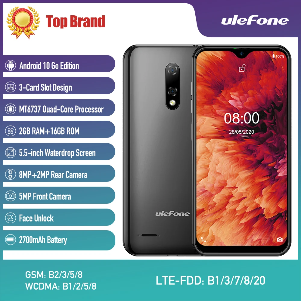 Смартфон Ulefone Note 8P на Android 10 Go четыре ядра экран 5 дюйма 2 ГБ + 16 Гб|Смартфоны| |