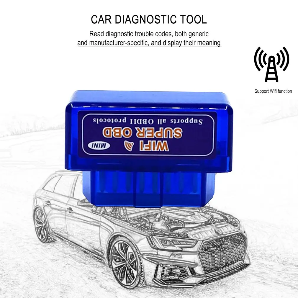 V1.5 Супер OBD ELM327 wifi беспроводной OBD2 автомобильный диагностический сканер MINI ELM 327 Wi Fi V1.5 Поддержка всех протоколов OBDII