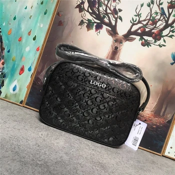 

Ladies camera bag shoulder messenger simple printing bag letter European zipper wild 2020 new style small square bag