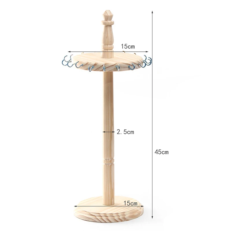 Деревянная подставка для ювелирных изделий с крючками для выставки, колье, серьги, браслет, держатель, стойка для ожерелья, витрина для ювелирных изделий