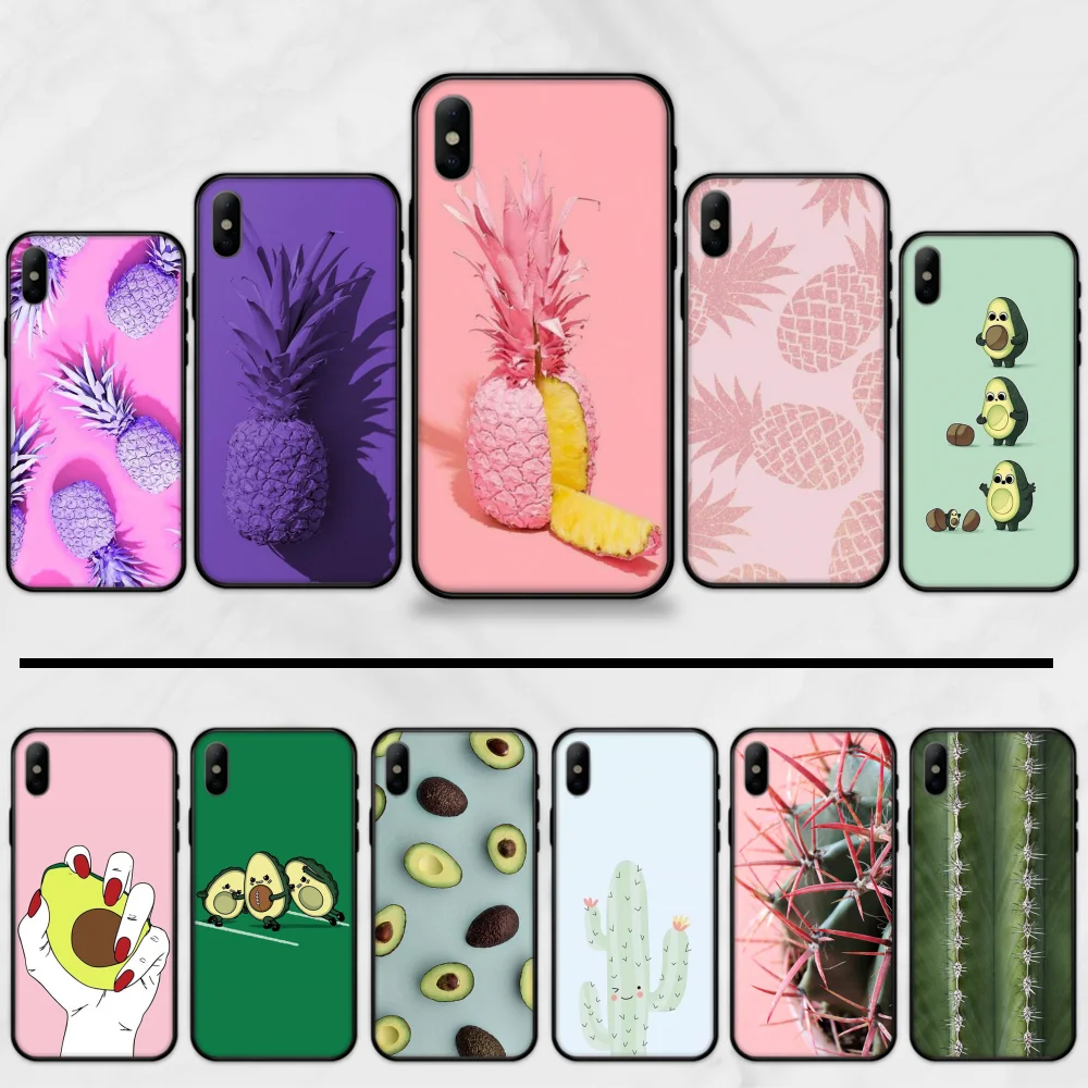 Чехол для телефона с ананасом КАКТУСОМ авокадо оболочка чехол iphone 5 SE 5C 6 6S 7 8 plus X XS