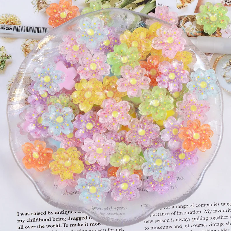 

2cm DIY Flower Accessory Resin Jewelry Findings Bracelet Hair Clip Handwork Making Jewelry Supplies Small Sakura Floral
