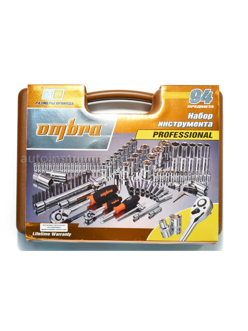Набор инструмента OMBRA OMT94S 94 пр. 1/4&quot 1/2&quot 6 гр. пласт.кейс универсальный набор