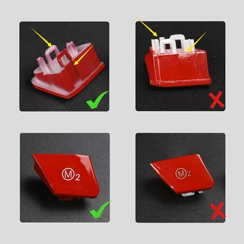 

2pcs Red Steering Wheel M1+M2 Button Kit For BMW M3 M4 M5 M6 X5M X6M F80 F10 F15 F20,Steering Wheel Button Cover