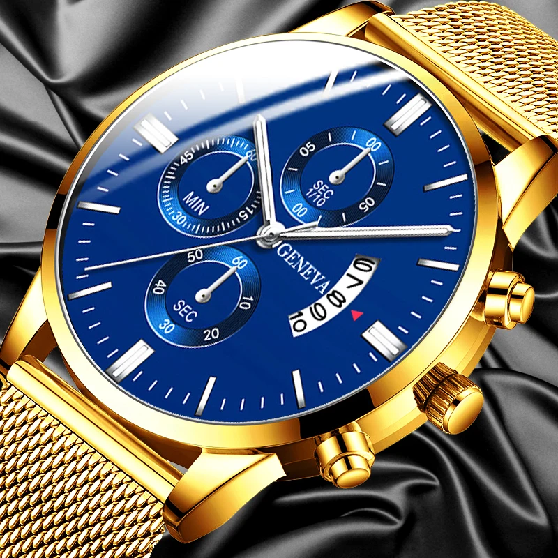 

Relogio Masculino 2020 Fashion Mens Business Watches Luxury Men Stainless Steel Mesh Band Analog Calendar Quartz Watch