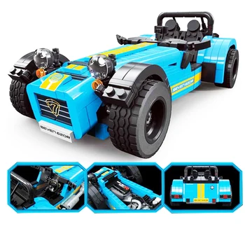 

8612 ideas racers Caterham Seven 620R Sports Car And F430 Sports Model Toys Blocks Brick 21307 for children