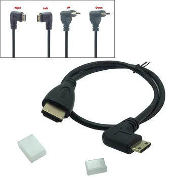 

Mini HDMI Cable UP/Down/Left/Right Angled 90 Degree Mini HDMI to HDMI Cord Connector V1.4 For DSLR Video Camera LCD Monitor 0.5M