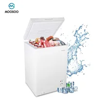 Moosoo peito freezer 3.5 pés cúbicos congelador profundo com cesta de armazenamento, 5 engrenagens controle de temperatura geladeira compacta, economia de energia