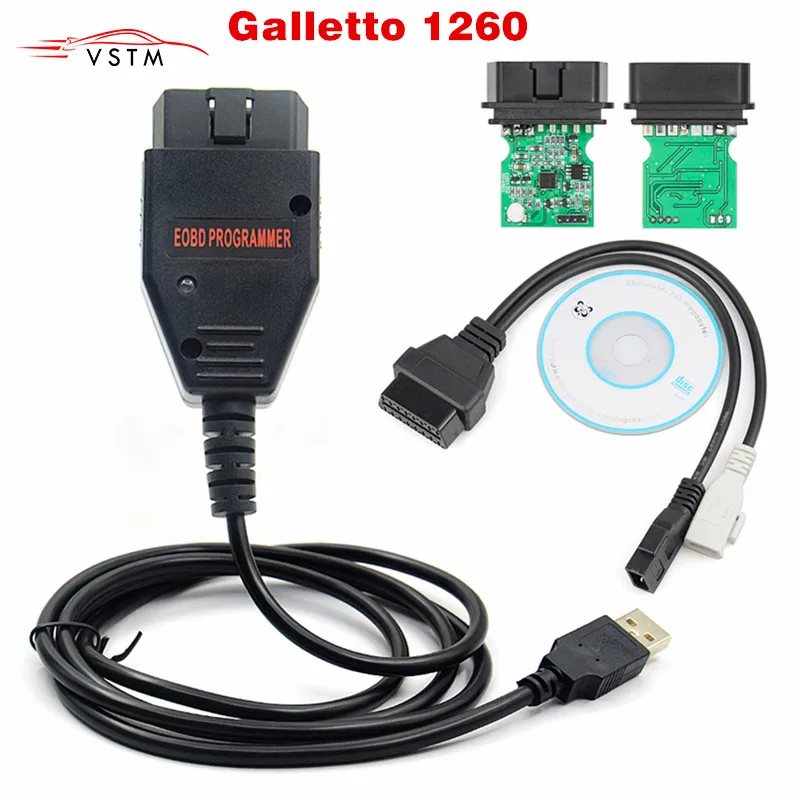 EOBD2 программист Galletto 1260 OBD/OBDII ECU Flasher OBDII совместимый зеленый PCB FTDI FT232RL чтение и