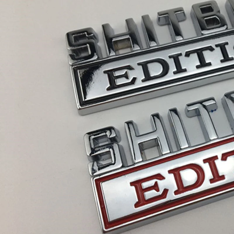 

2 Pcs 8cm*3cm for SHITBOX EDITION Letter Car Sticker Car Body Trunk Hood Decoration Sticker Suitable for Most Cars