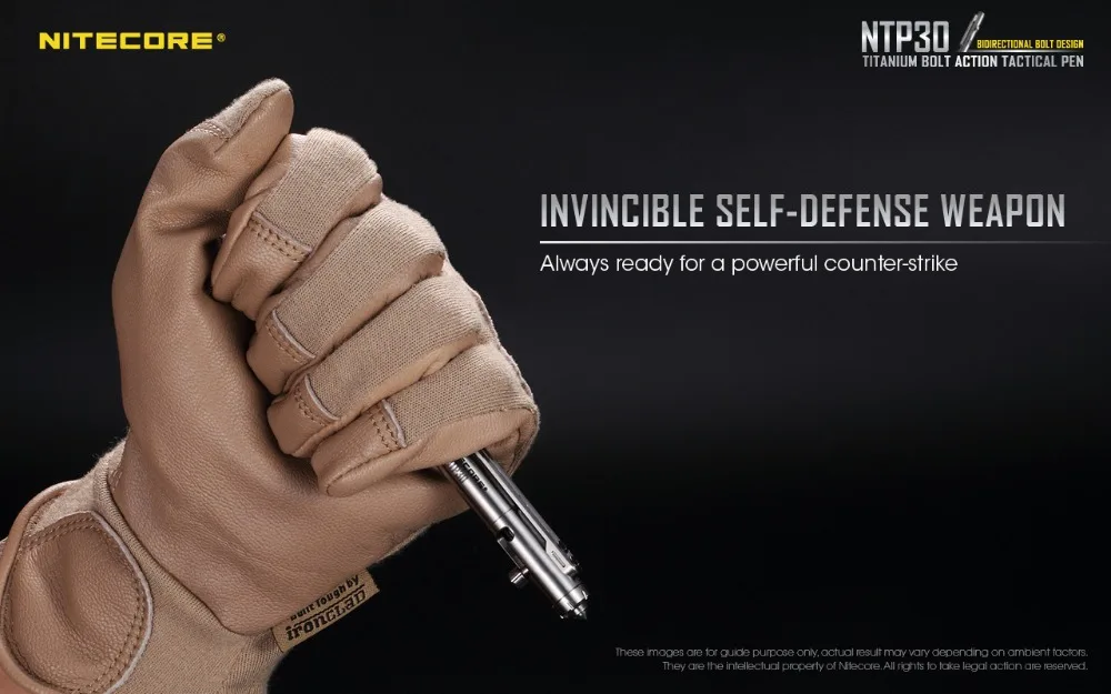 Новая тактическая ручка Nitecore NTP30 для самозащиты, инструменты из титанового сплава, эргономичный кончик из вольфрамовой стали
