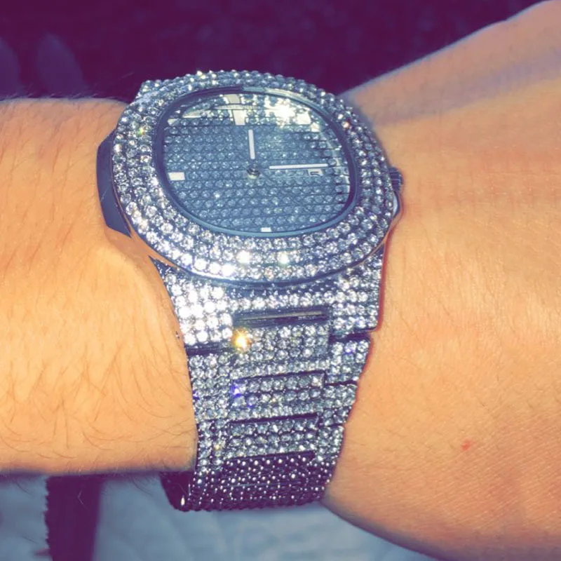 Best Dropshipping Mens Watches Top Brand Luxury Iced Out Watch Diamond Watch for Men Stainless Steel Business Wristwatch Man Hip Hop