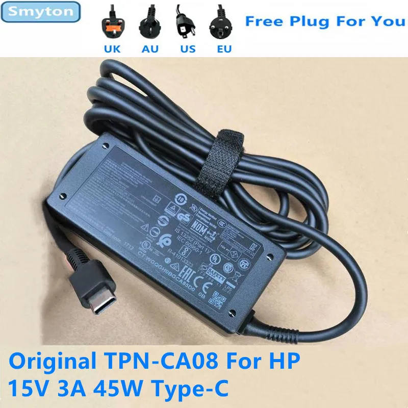 Original 45W Laptop AC Adapter Charger For HP 15V 3A USB-C TYPE-C TPN-CA08 TPN-LA11 Power Supply | Компьютеры и офис