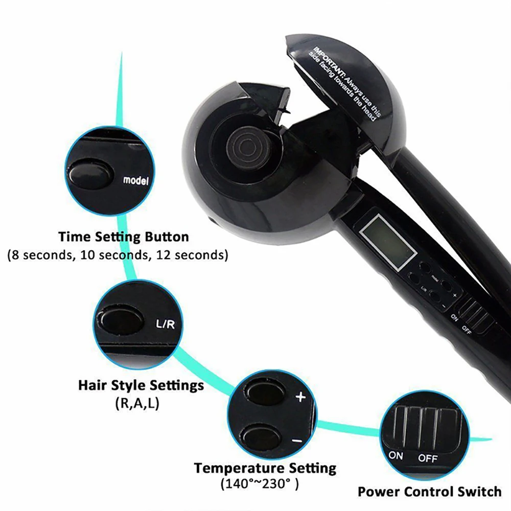 Rotativa Styling Onda Espiral Ferramenta com Display Digital LED