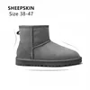 Size 38-47 Australia Sheepskin Suede Leather Men Shearling Wool Fur Lined Winter Boots Short Ankle Snow Boots Keep Warm shoes ► Photo 1/6