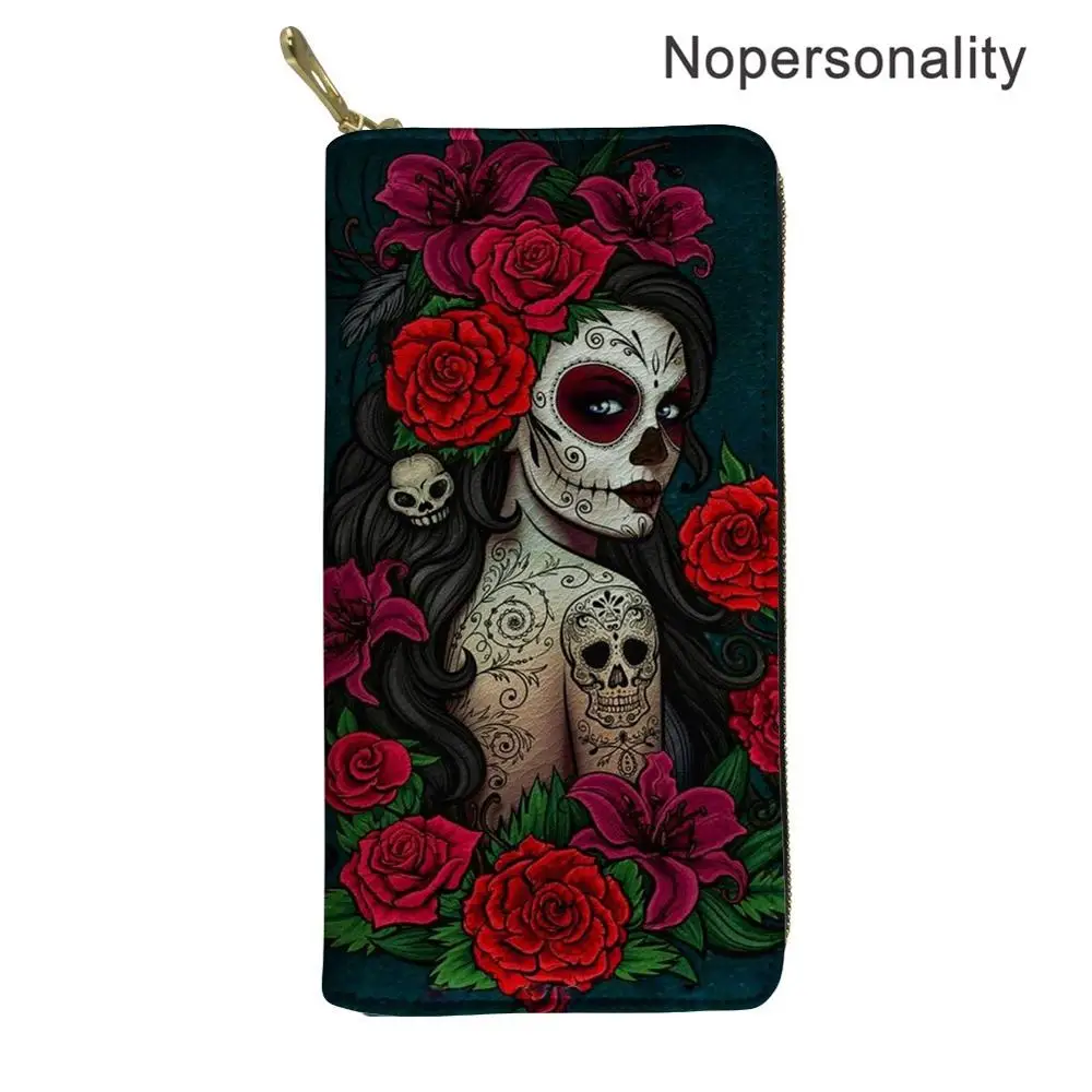 

Nopersonality Cartoon Gothic Girl Long Women Wallet Pu Leather Zipper Wallet Female Purse Clutch Money Women Wallet Coin Purse