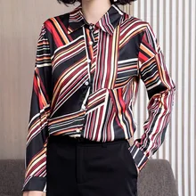 Korean Silk Women Shirts Women Satin Blouse Shirt Plus Size Office Lady Long Sleeve Stripes Blouse Shirt Blusas Mujer De Moda Korean Silk Women Shirts Women Satin Blouse Shirt Plus Size Office Lady Long Sleeve Stripes Blouse Shirt Blusas Mujer De Moda