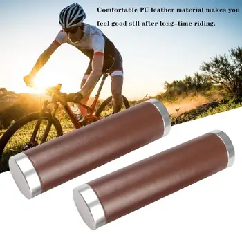 

1 Pair Handlebar Cover Faux Leather Motorcycle Grips Cycling PU Leather Soft Handlebar Cover Bike Handlebar Cover Bicycle Parts