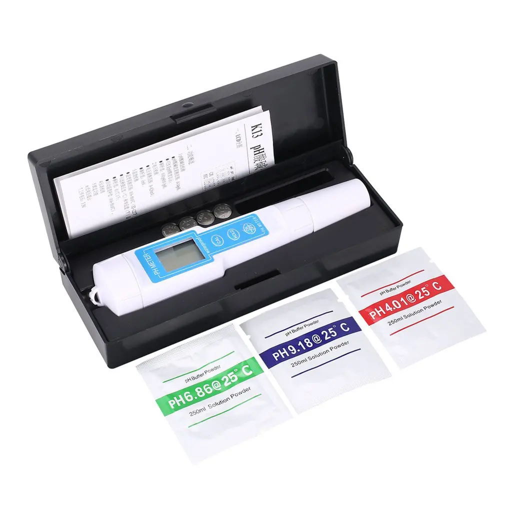 

Protable LCD Digital PH Meter 0-14PH Pen Voltage Temperature Tester for Aquarium Pool Water Quality Monitor Hydroponics