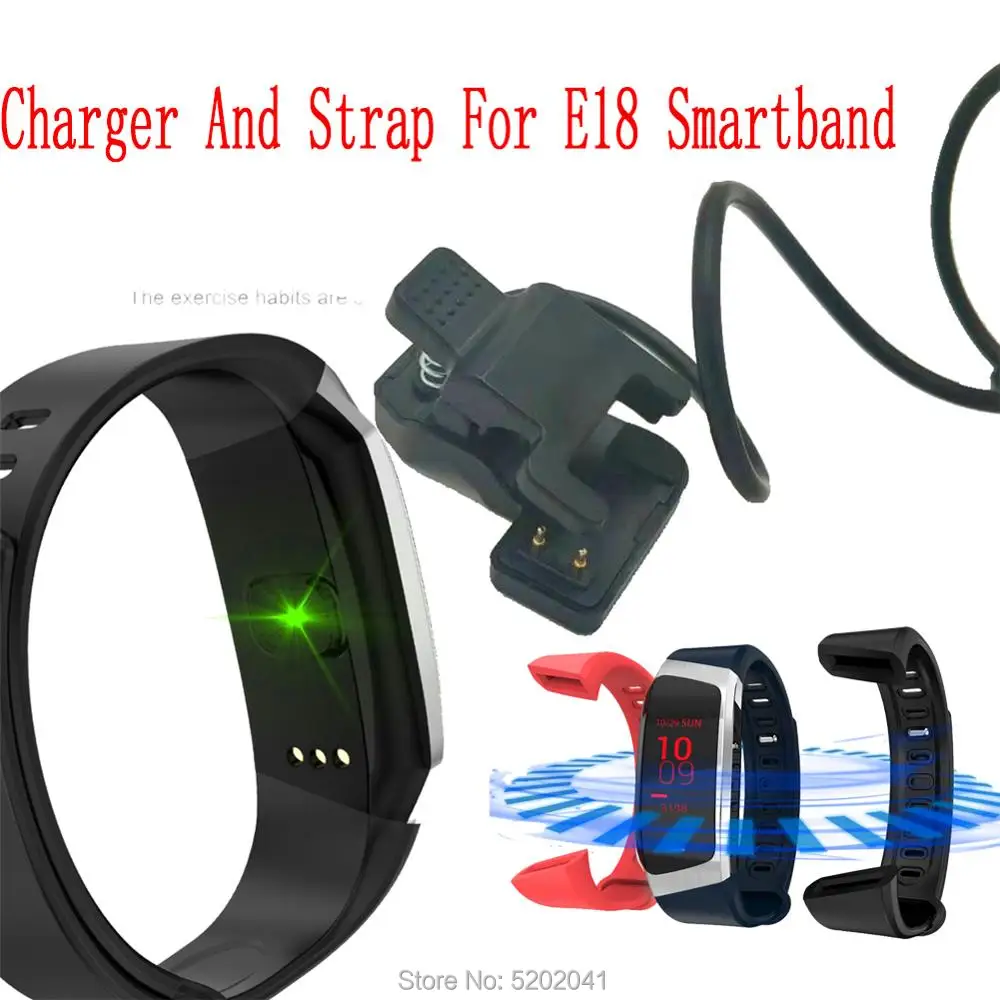 

Original E18 Smart Band Smart Bracelet 2pin Magnet Charger Charging cable Wire replacement Strap Belt E18 Wrist Strap Red Blue