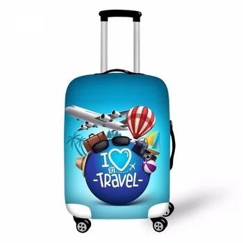 

Cover For Suitcase Love Travel 3D Prints luggage Protective Covers Elastic Travel Accessories Trolley Case Cover With Zipper