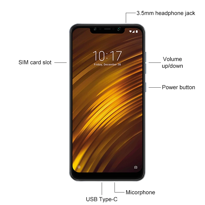 Мобильный телефон Xiaomi POCOPHONE F1 с глобальной версией, 6 ГБ, 64 ГБ, Snapdragon 845, экран 6,18 дюйма, FHD 2246x1080, двойная камера LiquidCool AI