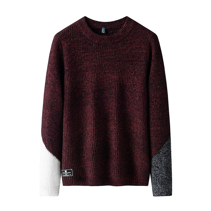 RUELK Autumn Winter Mens Pullover Sweater Men Oneck Casual Round Neck Sweater Men's Slim Fit Knitted Pullovers Clothing 3XL